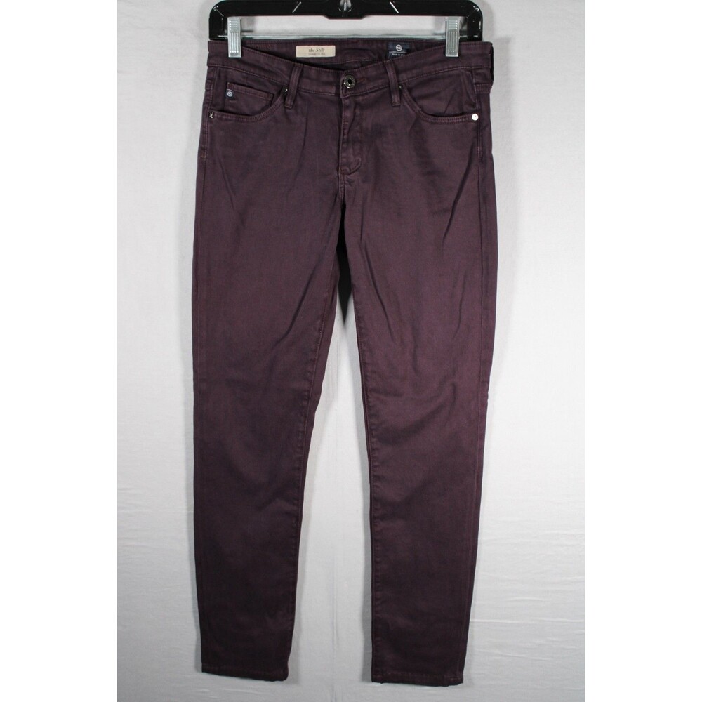 AG Adriano Goldschmied Stilt Jeans Womens 27R Plum Burgundy Stretch Slim
